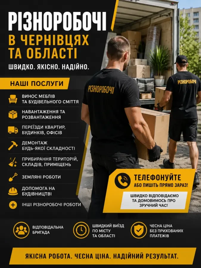 Вас вітає Різноробочи Чернівці робимо різну роботу демонтаж вивезення мусору та все інше
