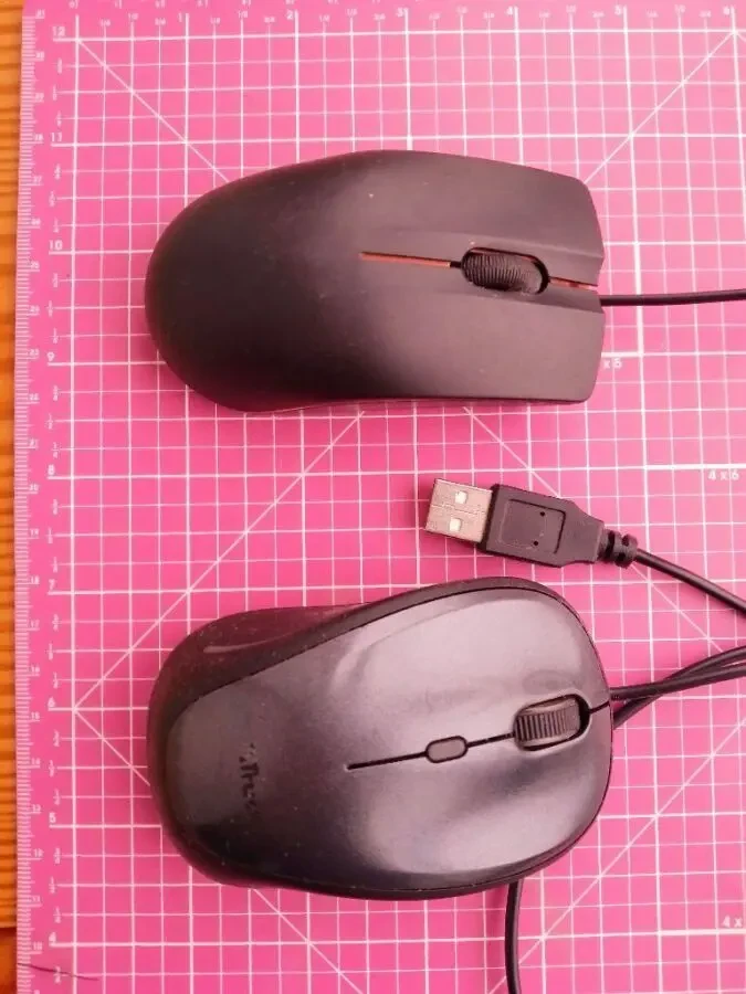 Мышка компьютерная черная проводная, симметричная гладкая, Usb, Ps2 3