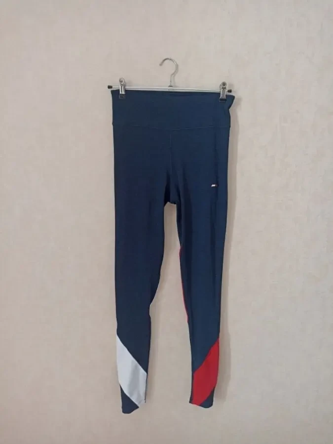 Tommy Hilfiger Спортивные женские лосины в рубчик т синие в полоски М 4