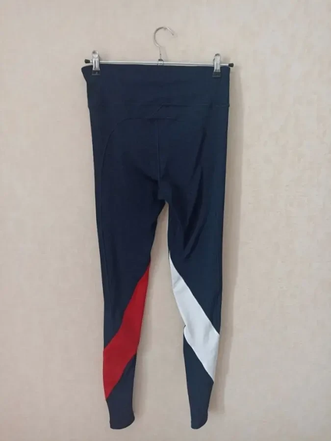Tommy Hilfiger Спортивные женские лосины в рубчик т синие в полоски М 7