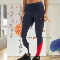 Tommy Hilfiger Спортивные женские лосины в рубчик т синие в полоски М