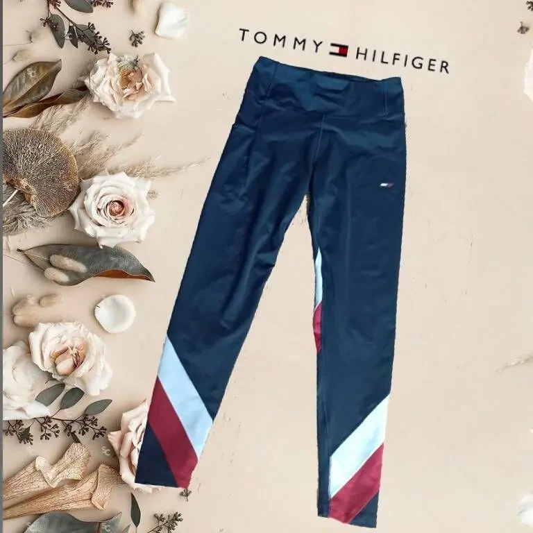 Tommy Hilfiger Спортивные женские капри т синие в разноцветные полоски М 3