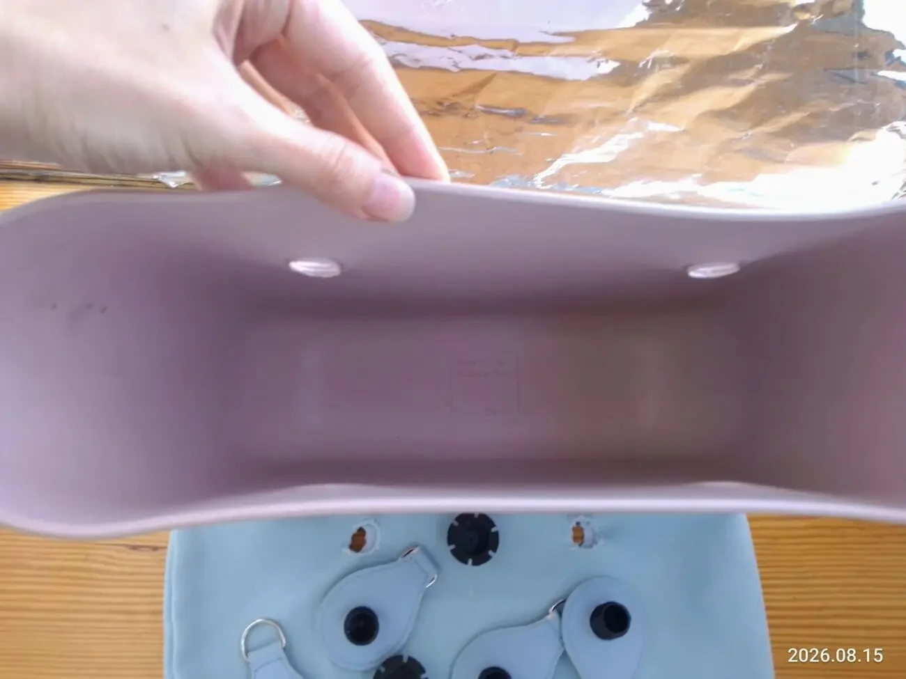 Силиконовая розовая текстильная голубая O Bag сумка, италия, шоппер 2