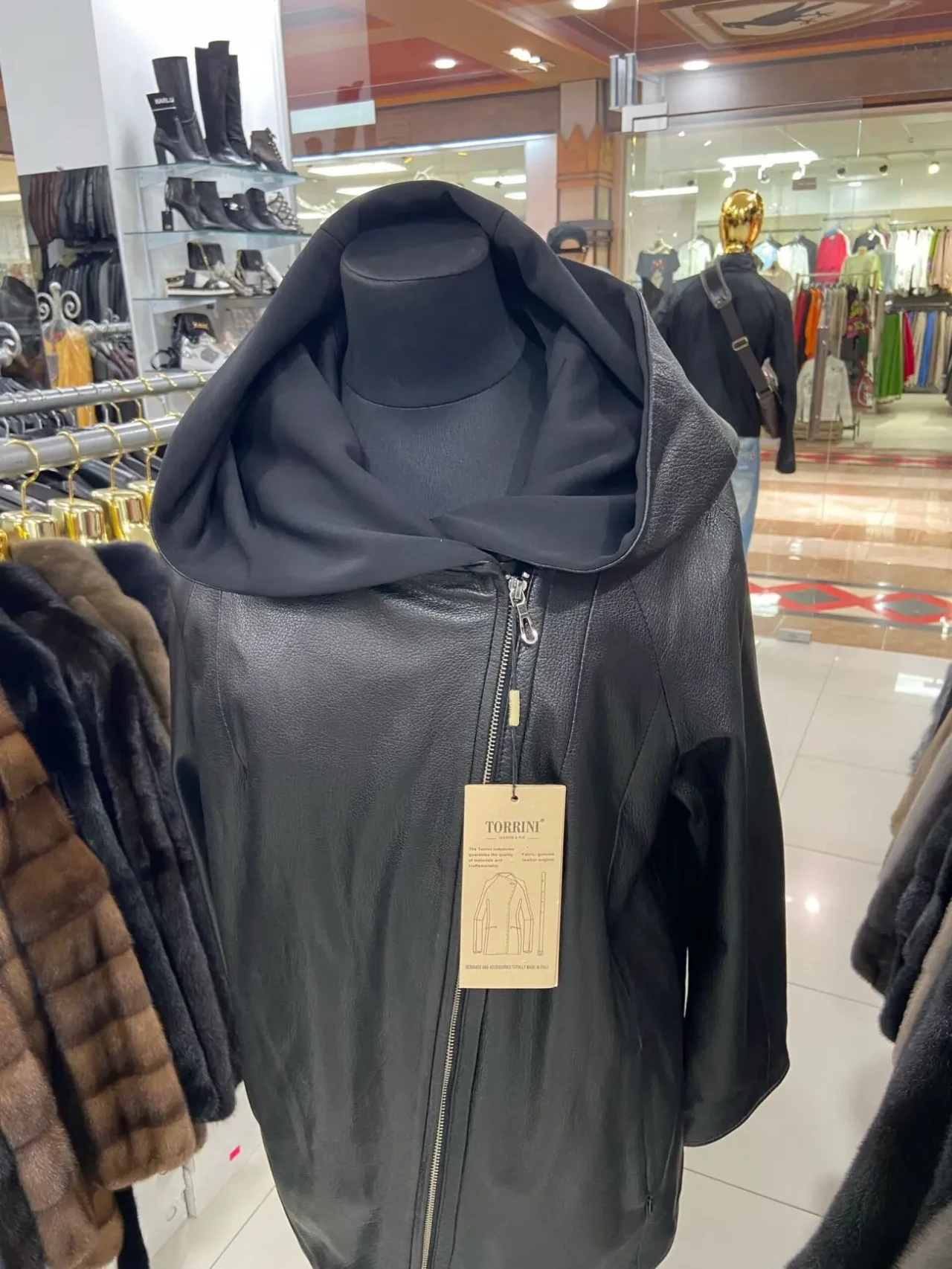 Куртка шкіряна мʼяке джамбо з капюшоном, 8