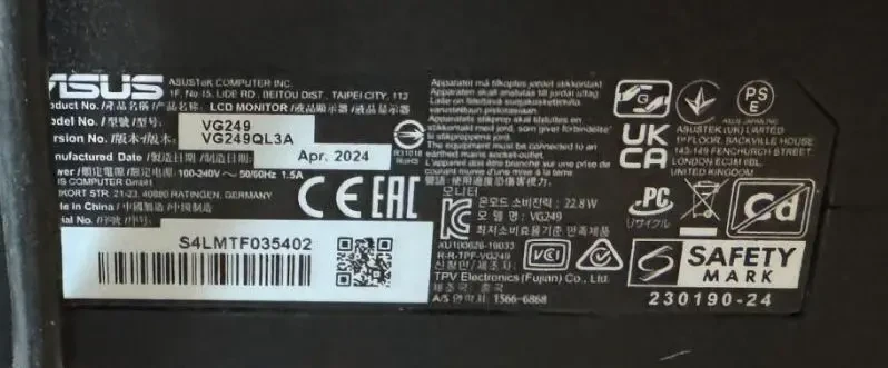 плата Main Board 4H.5N501.A00 для монітора Asus VG249 2024 5