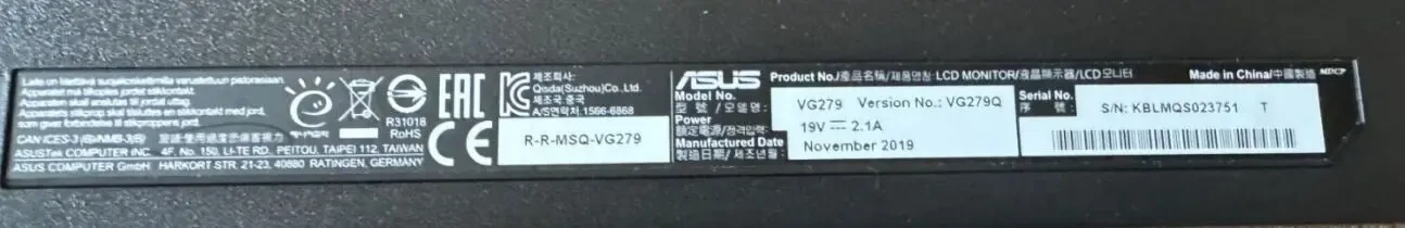 плата Main Board 4H.49P01.A00 для монітора Asus VG279Q 2019 3