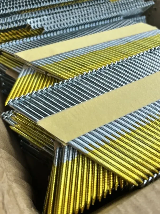 Цвяхи рейкові для нейлера 34 кут 3,1х90 мм рифлені чорні, 3000шт