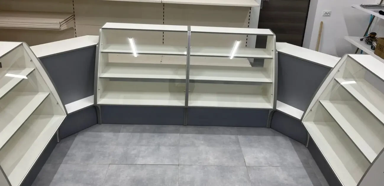 Стеллажи,витрины,прилавки,горки,торговое оборудование,вітрини,стелажі