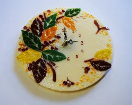 Настенные часы из стекла, фьюзинг.