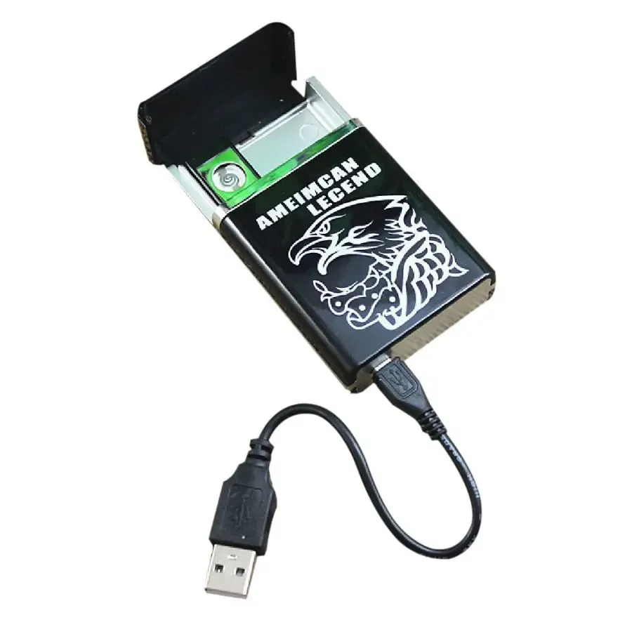 Электронная USB зажигалка-портсигар. 3
