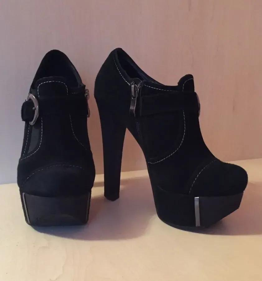 Замшевые весенне-осенние ботильоны 35 р. (23 см по стельке) 3