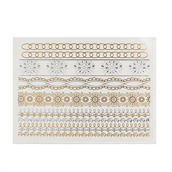 Золотые тату Shimmer Metallic Tattoos 5