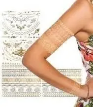 Золотые тату Shimmer Metallic Tattoos