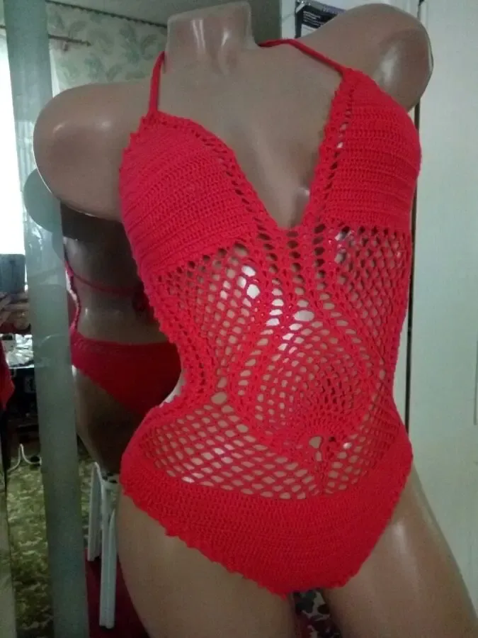 Купальник в'язаний гачком, 100% ручна робота