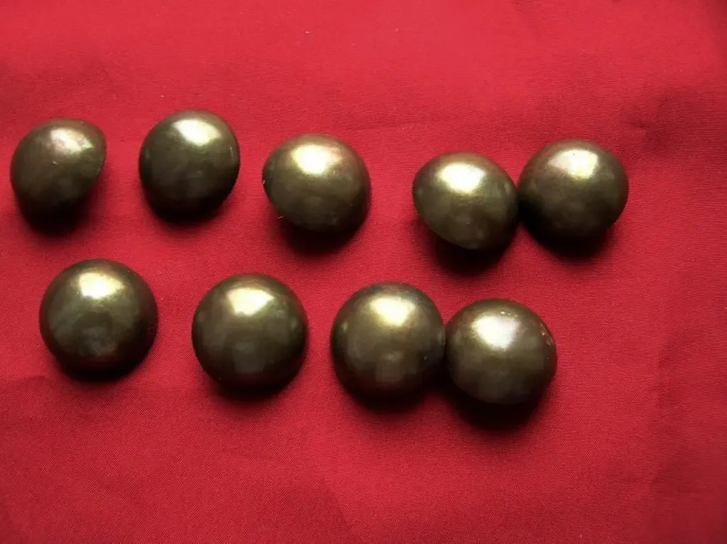 Прочные  Пуговицы большие полушары цвет бронзы,  9 штук, д = 24 м 7