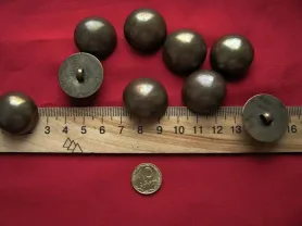 Прочные  Пуговицы большие полушары цвет бронзы,  9 штук, д = 24 м