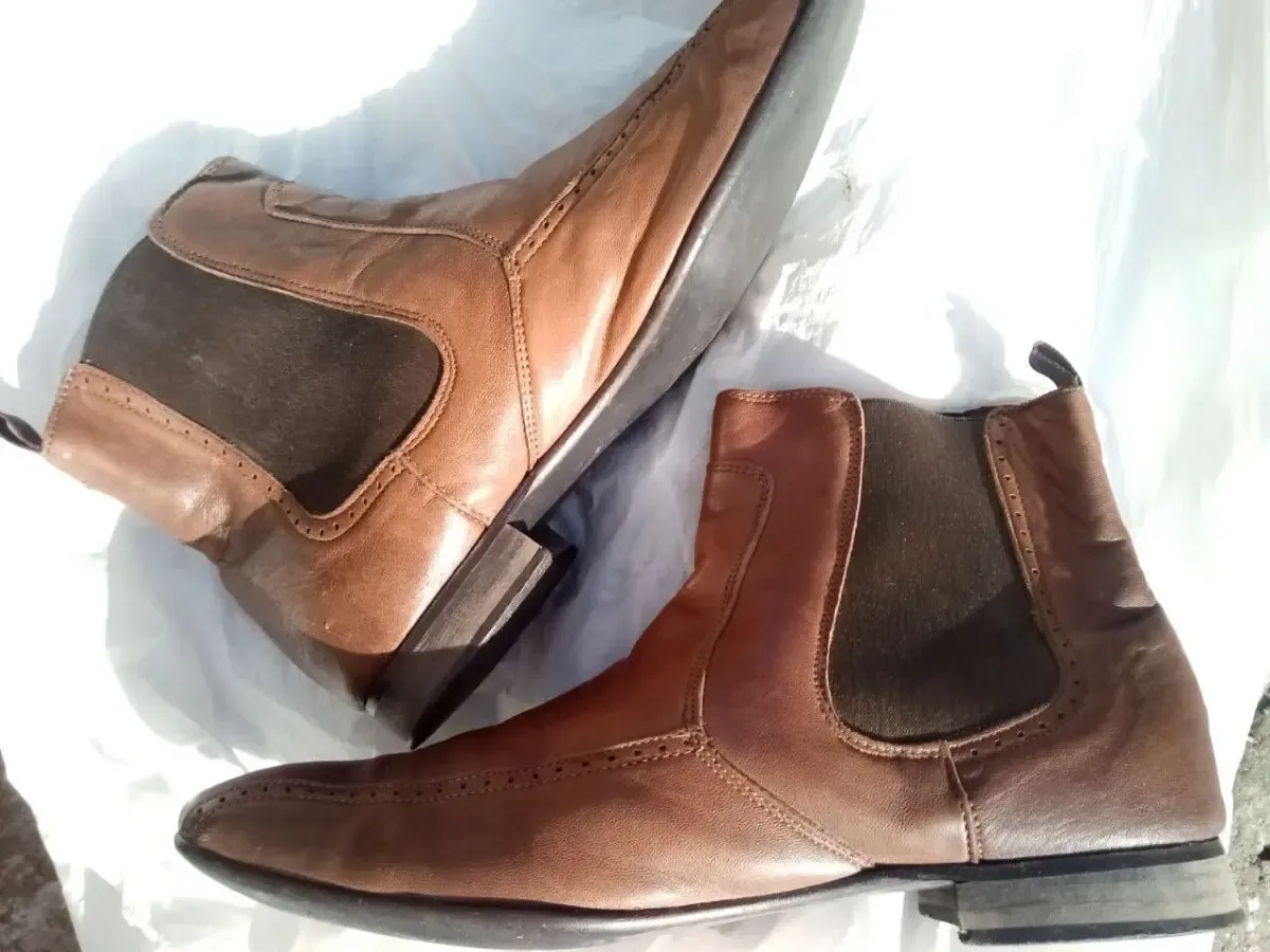 Сапоги мужские kurt geiger. Кожа. 43 размер. Коричневые. Англия 2