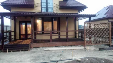 Навес для авто. Шатер деревянный. Терраса из дерева. Веранда.