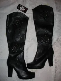 Сапоги/чоботи 37 р., нові, чорні, демісезонні