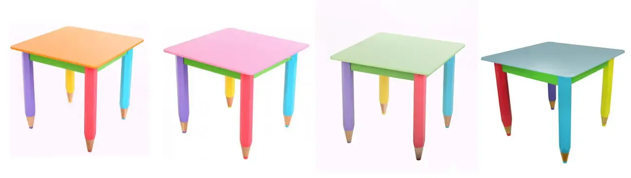 Детский столик без пенала 60см на 40см карандаши 6