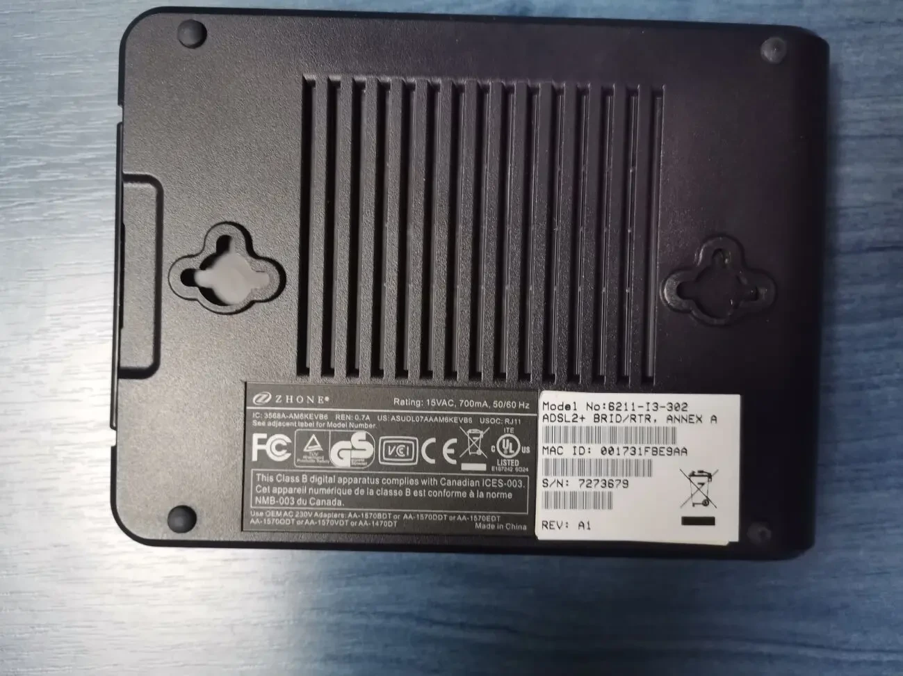 Модем (ADSL - маршрутизатор) ZHONE 6211-I3-302. CPE Router. Глючний! 5