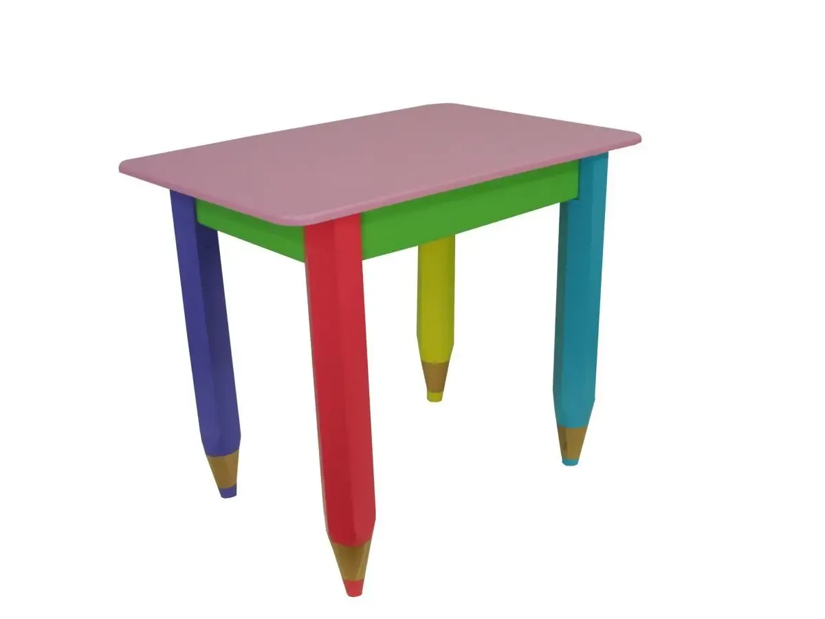 Детский столик без пенала 60см на 40см Карандаши 4
