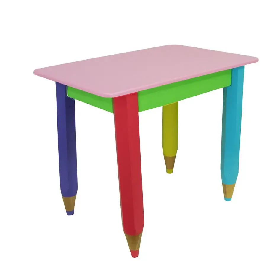 Детский столик без пенала 60см на 40см Карандаши 6
