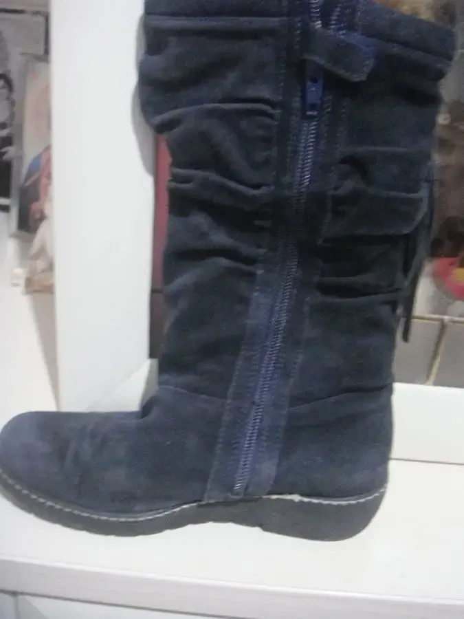 Детские замшевые сапоги Dami темно-синего цвета 31размер 3