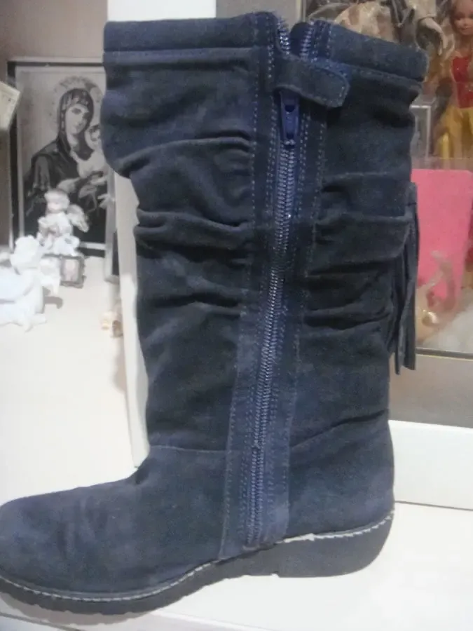 Детские замшевые сапоги Dami темно-синего цвета 31размер 2