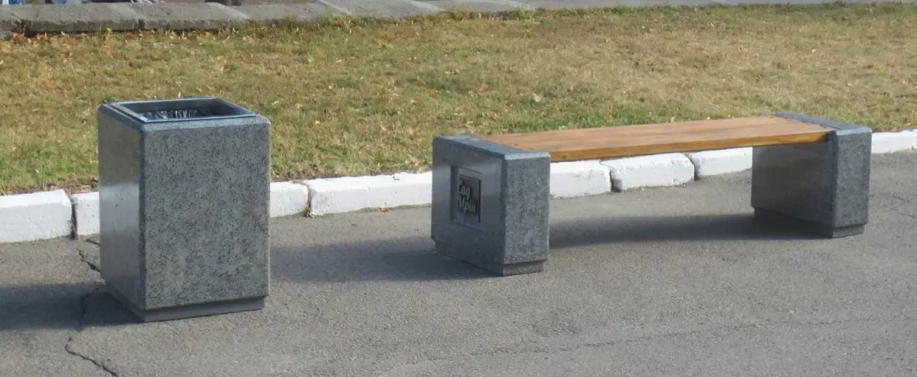 Урна квадратная бетонная 4