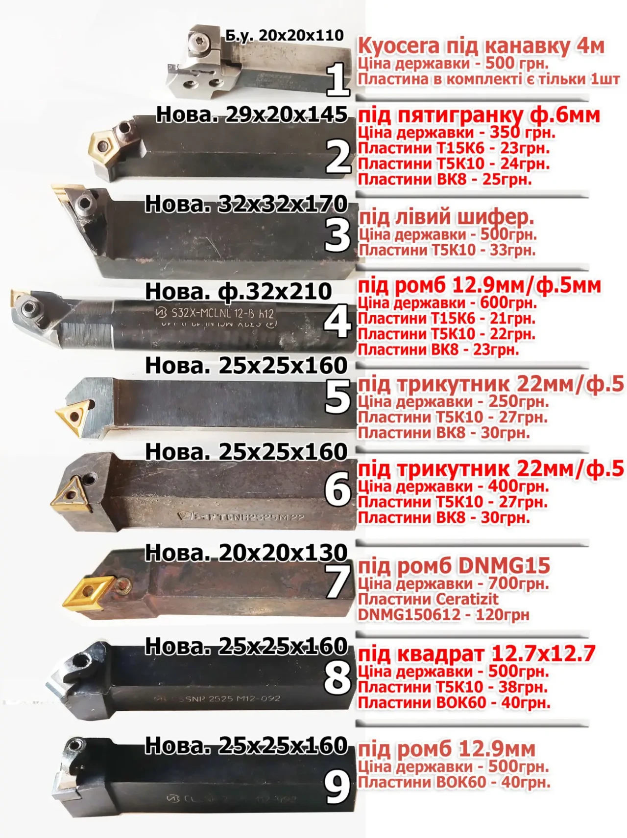 Сменная победитовая токарная пластина ВК8, Т5К10, Т15К6 6
