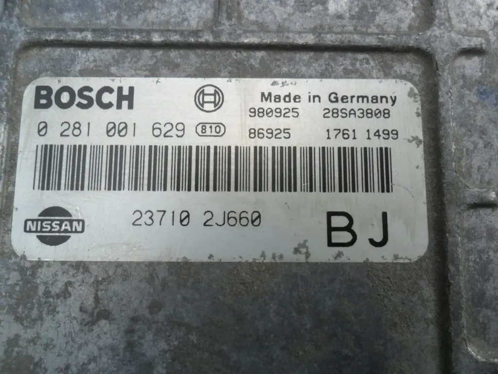 Блок управления Ниссан 2.0, BOSCH 0281001629, NISSAN 23710 2J660 BJ 5