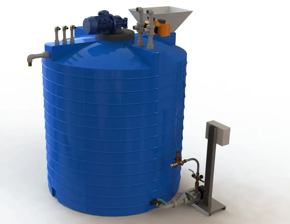 Мешалка с пластиковой емкостью 3000 л 2