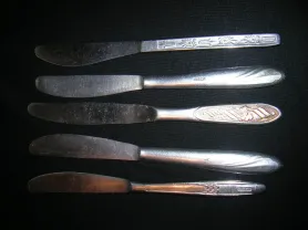 Ножи столовые 6 шт. разных из нержавейки тяжелые периода СССР