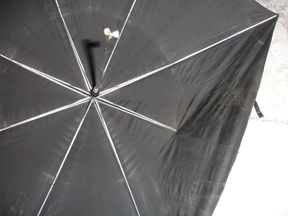 Зонт/парасоля чорний (півавтомат і тростина) на з/ч - 8 сталевих спиць 7