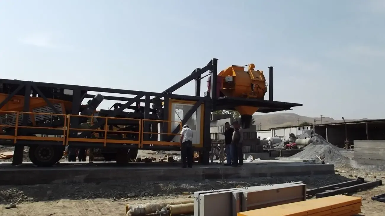 Мобильный мини бетонный завод Polygonmach Mobi 60 м3/час 2