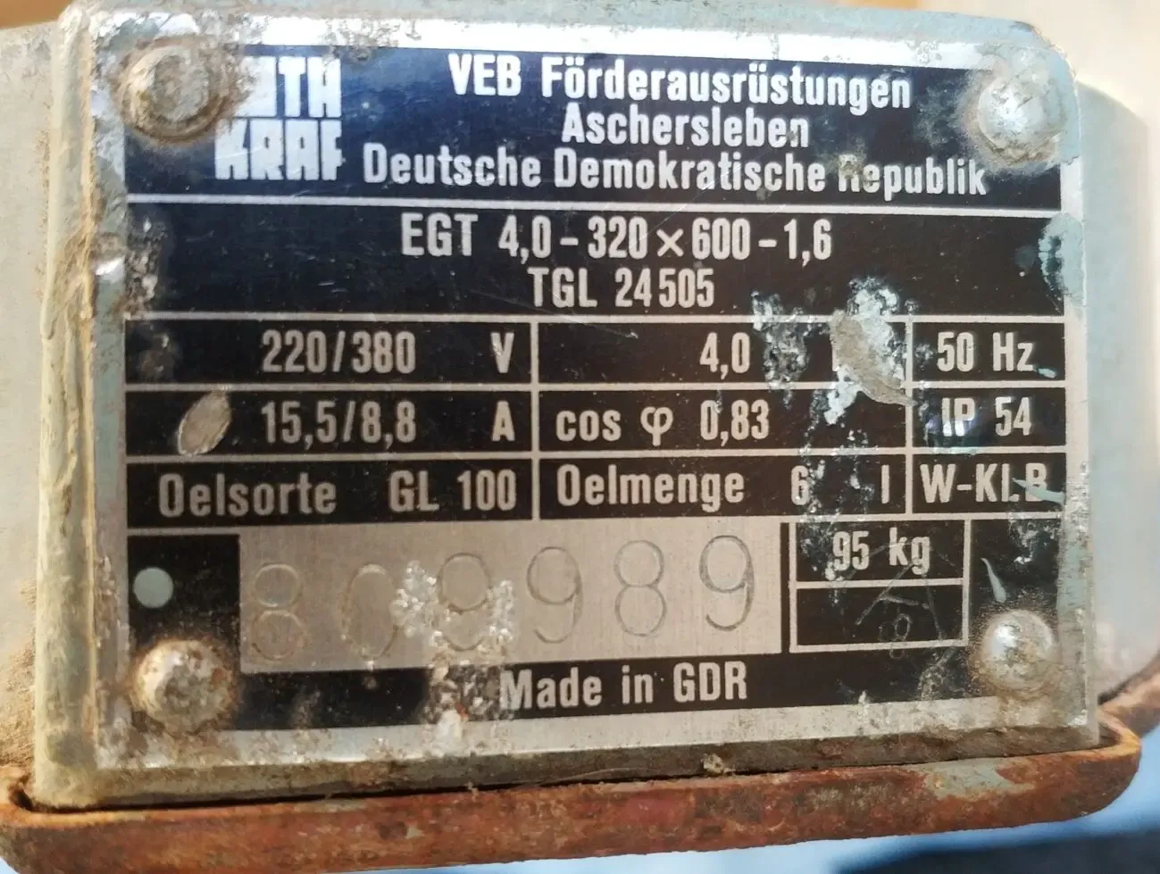 Мотор-барабан EGT-4-320х600-1,6, ТМ 320х500-1,6 2