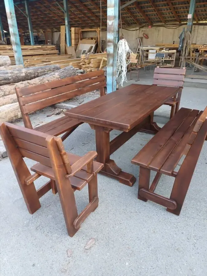 Комплект мебели для дачи. Садовый набор из дерева. Мебель на дачу. 9