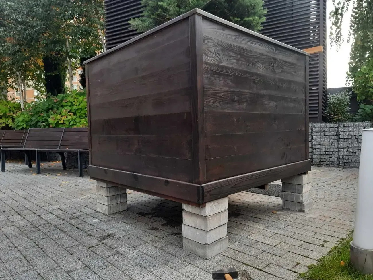 Деревянные кашпо. Ящики для цветов из дерева. Декоративное кашпо 10