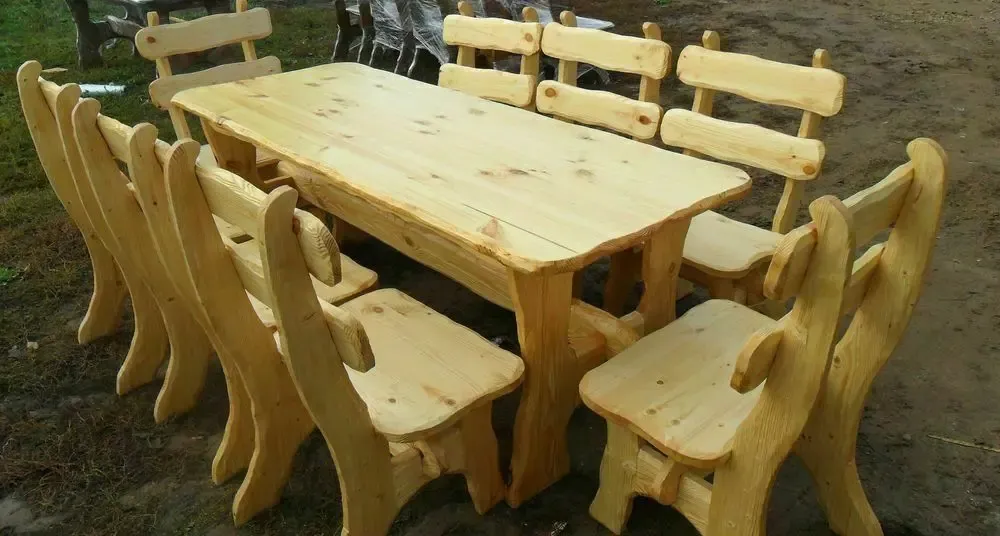 Столы из дерева. Деревянный стол. Дачный комплект. Садовый комплект