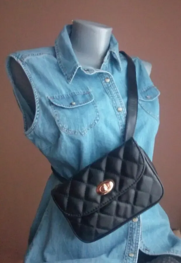 Стеганая сумка на пояс, бананка 3 цвета 2