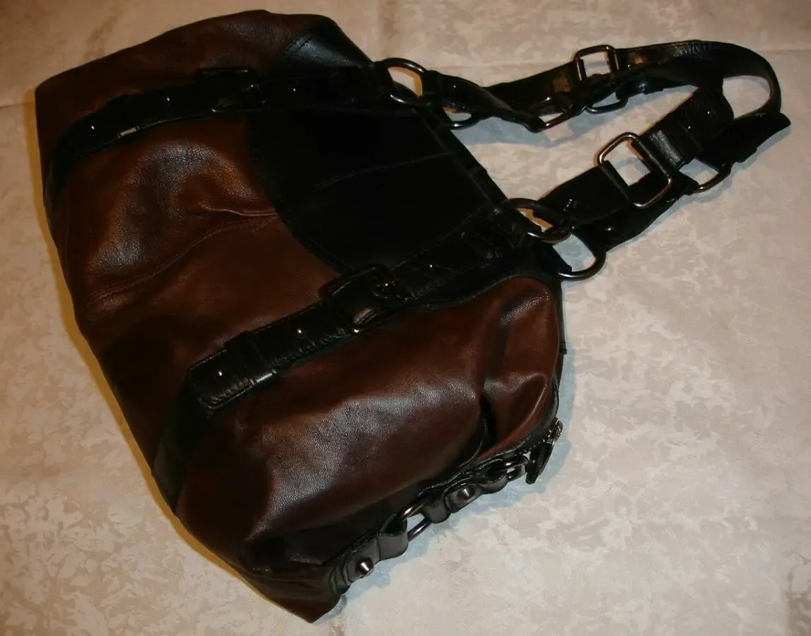 Сумка MNG жіноча, коричнево-чорна; на 60% шкіряна; велика; Іспанія 7