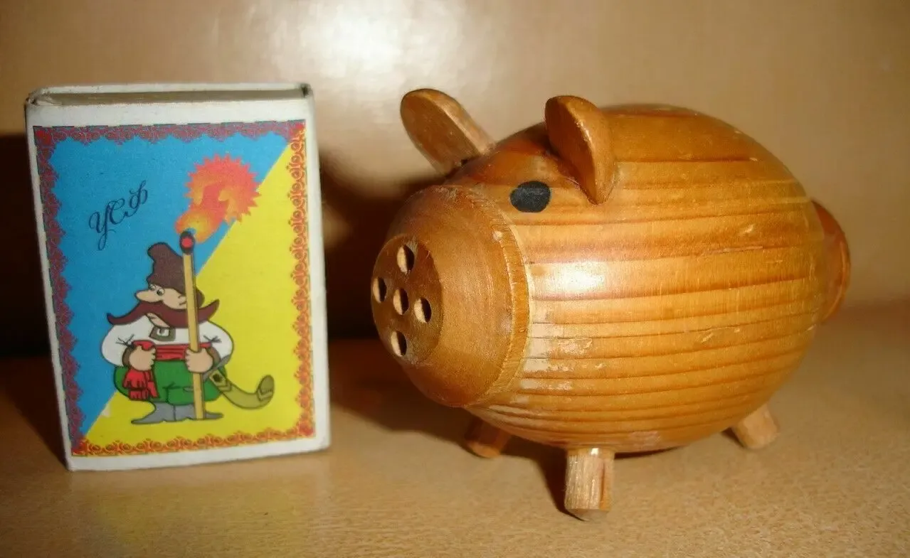 Сольница/солянка/сільничка дерево - свинка 8х5 см; натуральна 10