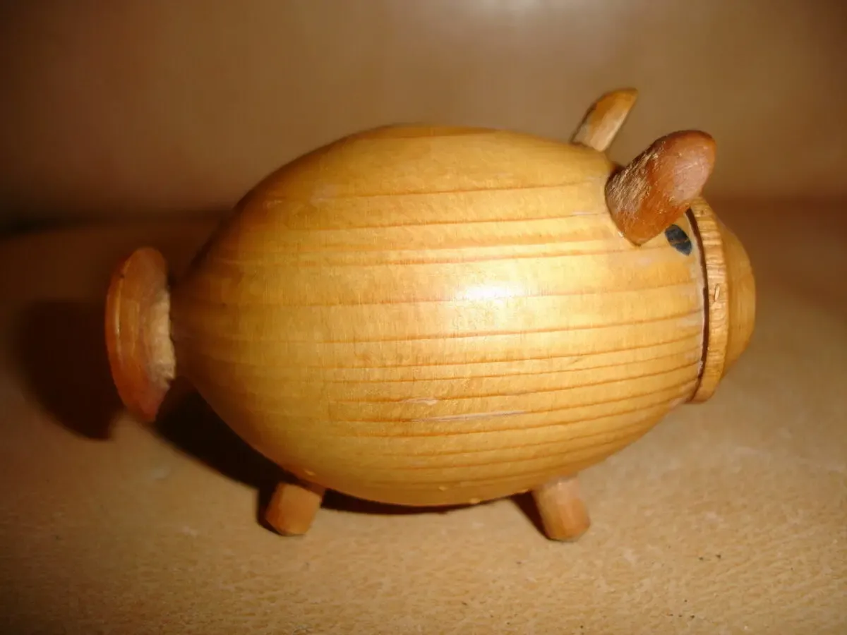 Сольница/солянка/сільничка дерево - свинка 8х5 см; натуральна 2