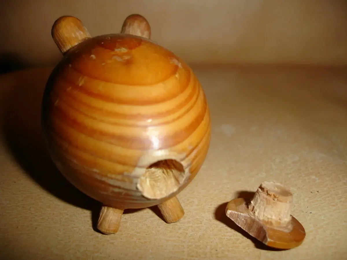 Сольница/солянка/сільничка дерево - свинка 8х5 см; натуральна 6