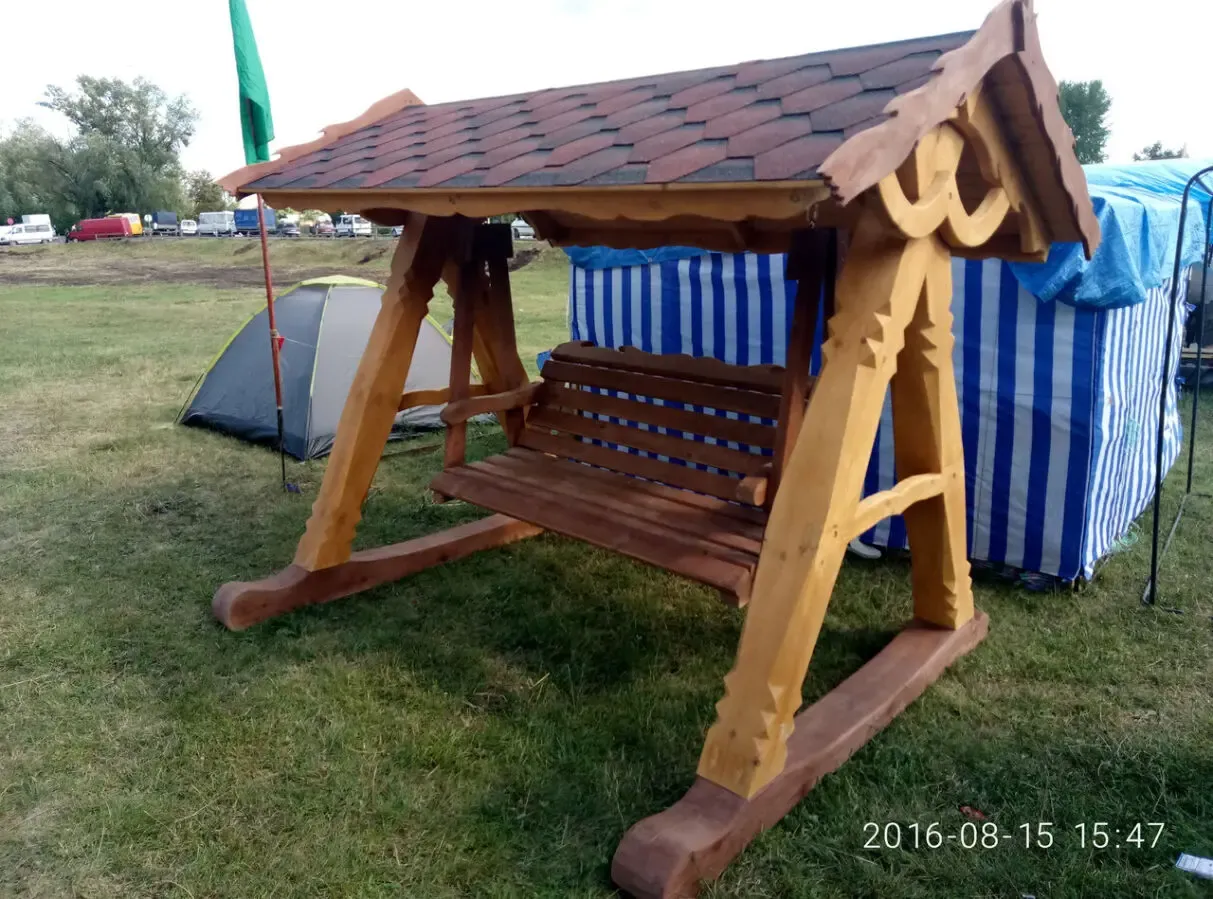 Качель из дерева, садовая 5