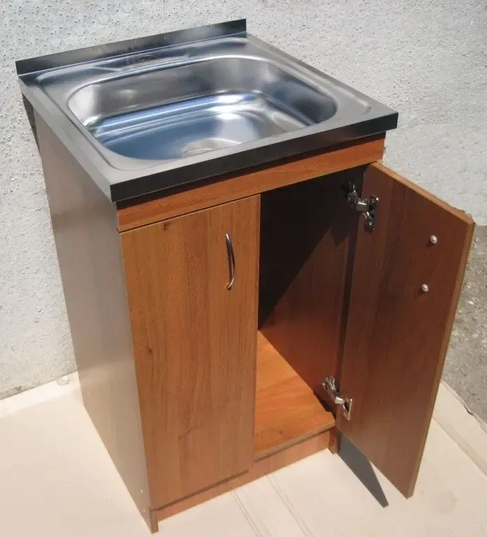 Мойка 50х50 с нержавейки с тумбой 3