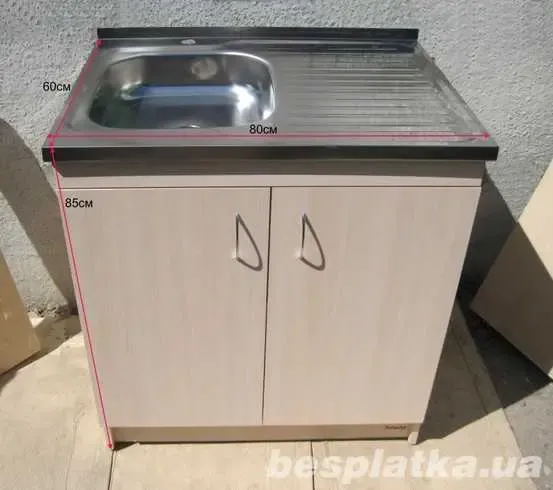 Мойка 80х60 с тумбой накладная