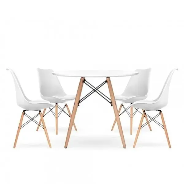 Стіл для кухні Тауер Вуд білий круглий 2