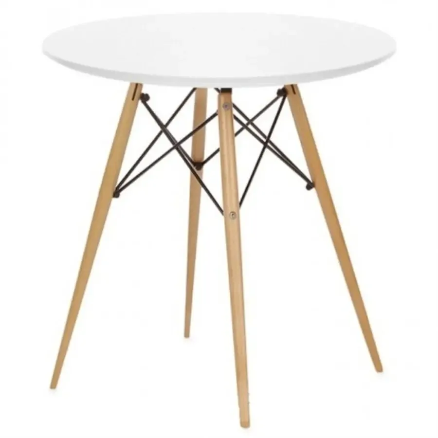 Стіл для кухні Тауер Вуд білий круглий